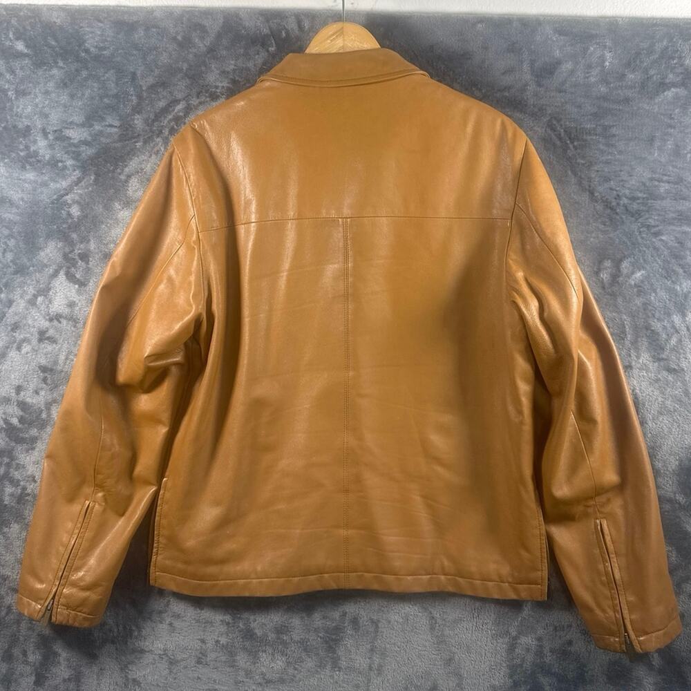 Designer x Burberry London x VTG Y2K Tan Leather Bomber Jacket Men’s EU 52/US L - Picture 2 of 16